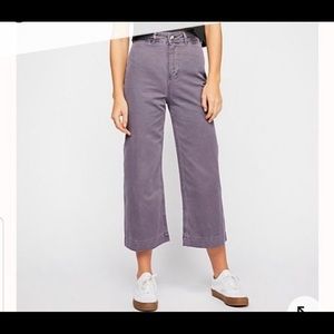 Free People Patti high-rise wide leg Chino purple pants sz 6